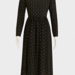 Black Polka Dot Midi Dress – Elegant Classic Women’s Dress