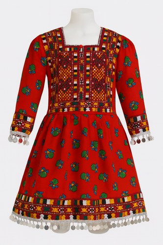 Red Embroidered Ethnic Dress – Beautiful Traditional Women’s Outfit